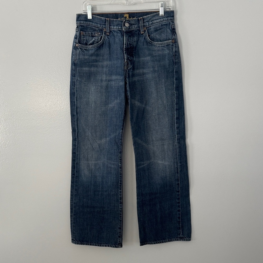 7 for All Mankind Women's Boot Buttonfly Jeans Size 30 Relaxed Fit Streetwear